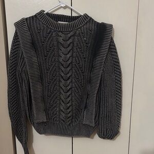 Evereve Black and Gray Knit Sweater